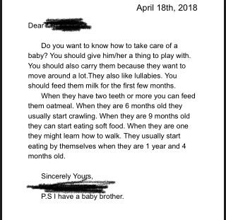 Illustration for article titled Baby advice from 2nd graders- One more!